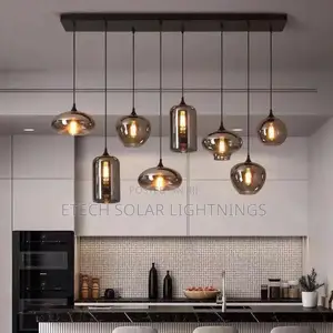 Post Modern Grey Glass Kitchen Dining Room Pendant Light