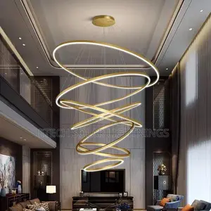 Luxury Led Living Room Staircase Chandelier Light