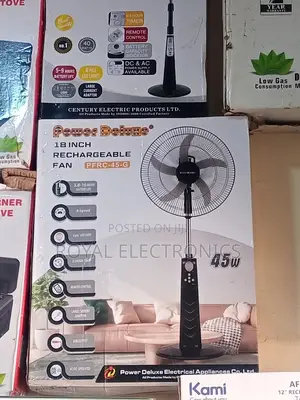 High Quality Power Deluxe 18" Rechargeable Fan With Remote