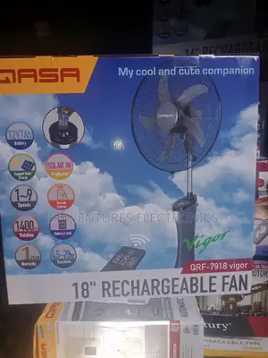 18" Qasa Rechargeable Standing Fan.