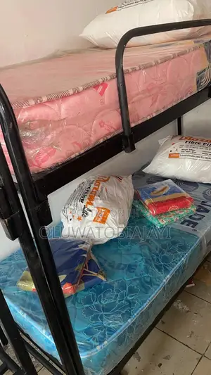 Student Double Bunk With Mattress and Pillows and Bedshett