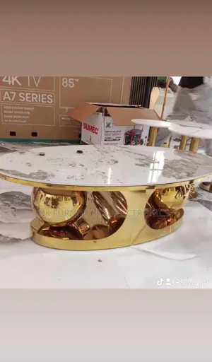 Marble Top Center Table With One Side Table