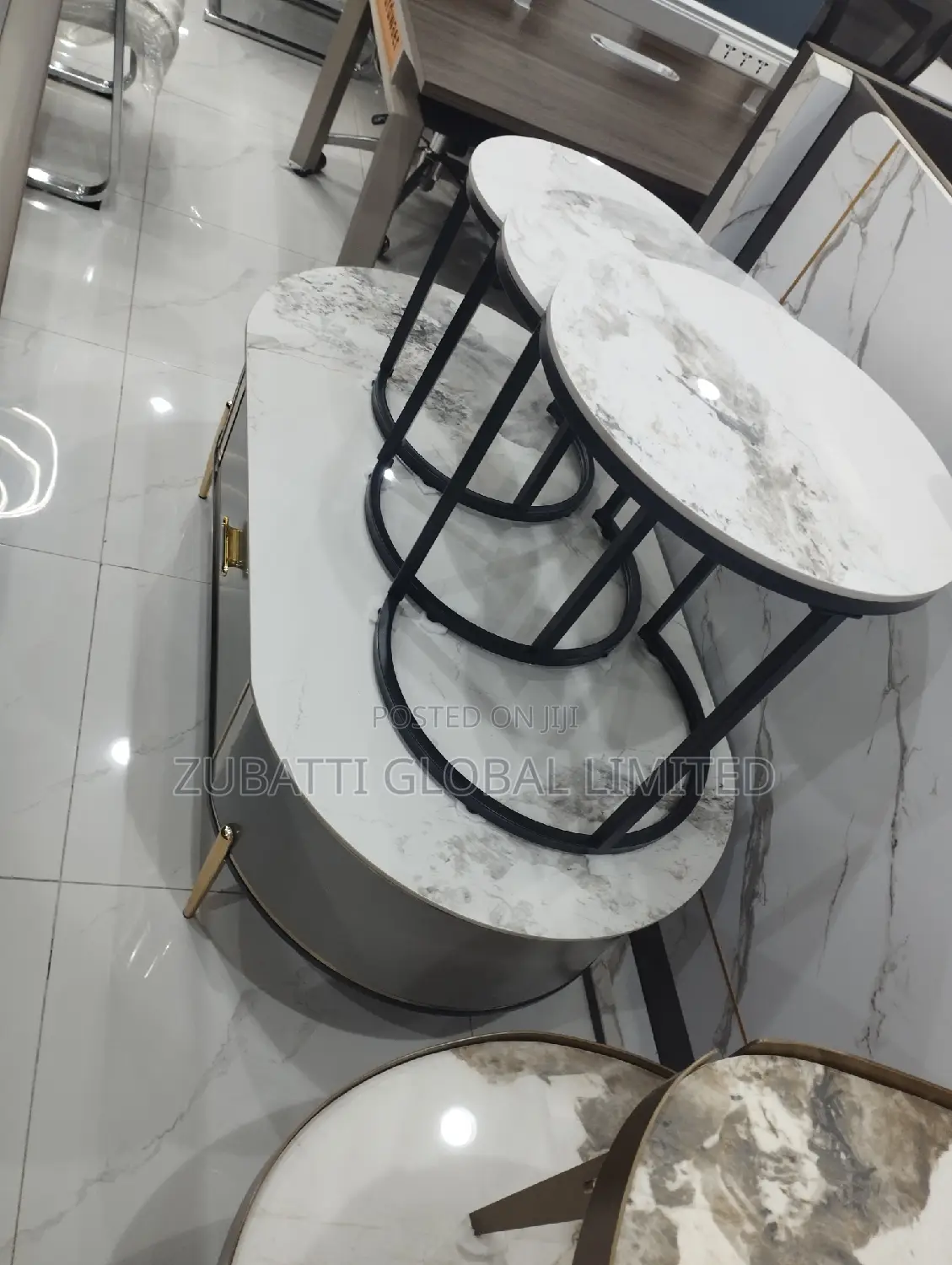Foreign Center Table With Three Side Stool Table