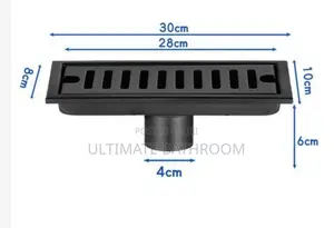 Matt Black 1foot (30cm)Bathroom Floor Drain