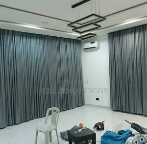 Dark Grey Color Thick Curtains for 4650 Per Yards
