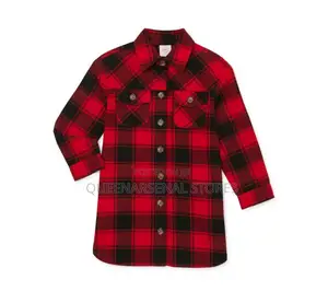 Wonder Nation Girls Long Sleeve Flannel Shirt