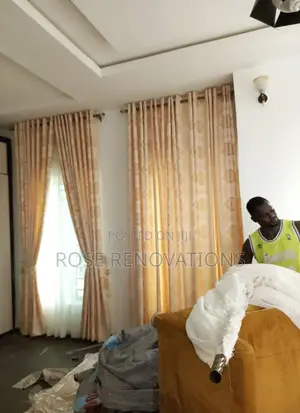 Golden Flowered Curtains 5000 Per Yard