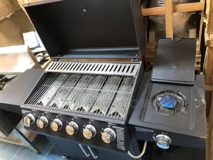 6 Burner BBQ With Stove and Cabinet