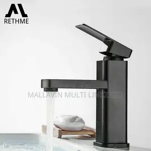 Basin Mixer Cold and Hot Water Tap Bathroom Black Faucet