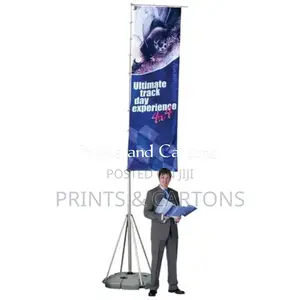 Telescopic Giant Flag Banner Stand and Printing