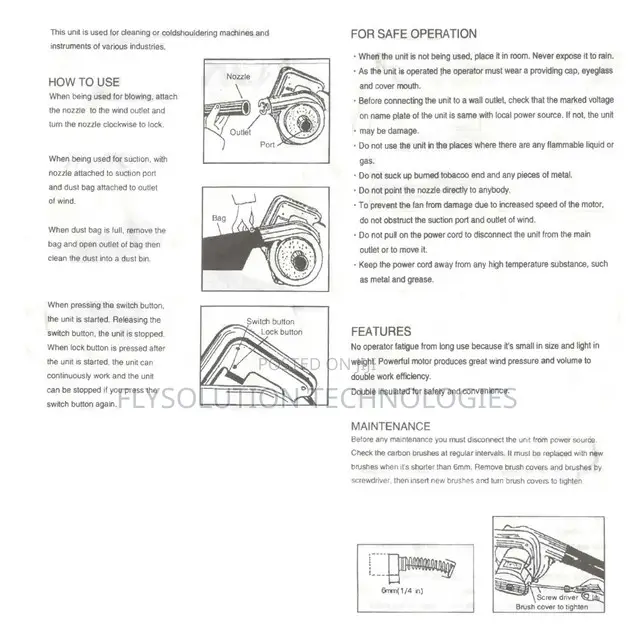 Handheld Electric Blower - 600watts