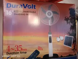 16"Dura Volt Solar Standing Fan