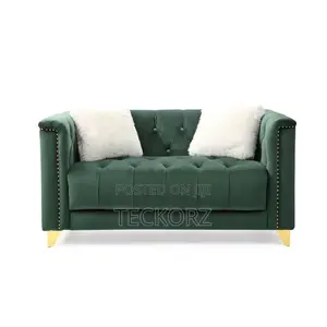 Button Tufted Velvet Living Room Sofa