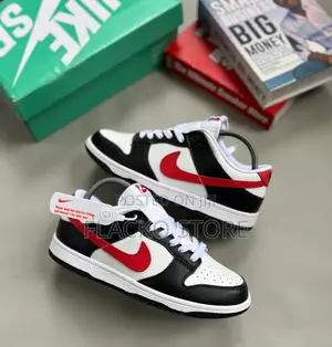 Original Nike Dunk Red Swoosh Panda Sneakers