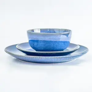 Sabichi 12pc Blue Reactive Dinner Set