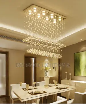 Modern Luxury Rectangular Crystal Raindrop Chandelier