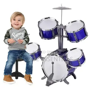 Unisex Children Jazz Drum Set With Seat for Kid