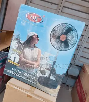 Brand New 18" OX Rechargeable Standing Fan + Copper Motor