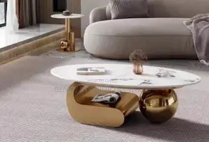 Modern Gold Plated Marble Top Center Table/Coffee Table