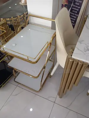 Glass Gold Plated Hotel Trolley