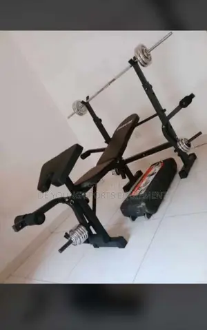 Brown New Weight Bench and 50kg Dumbell