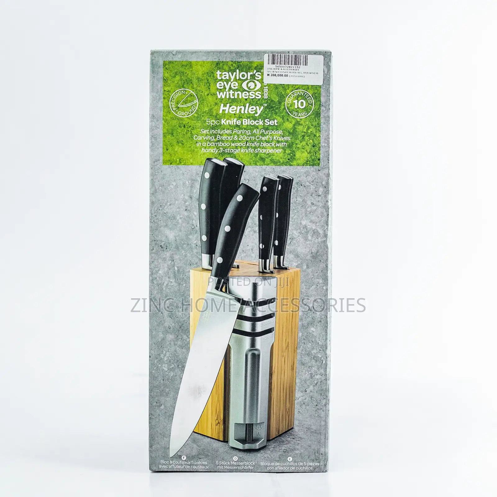 5pc Kitchen Knife Block Set - Henley