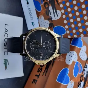 Original Lacoste Chronograph Black Rubber Strap Watch