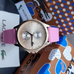 Original Lacoste Chronograph Pink Lady Rubber Strap Watch