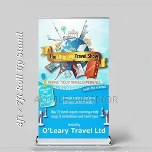 4ft × 7ft Roll Up Stand With Printing For Adverts (Solid Base)