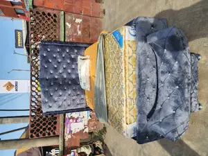 Grey 4.5by6 Upholstery Padded Bed Frame With One Bed Side