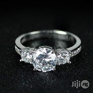 U.S Slendid Diamond Sterling Silver Engagement Ring - Silver
