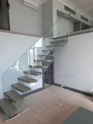 Stand Off Pin Floating Stairs ( Frameless)