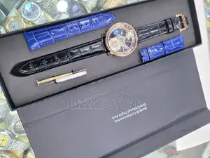 Original Jacob and Co Mechanical Blue Black Leather Watch