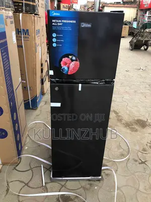 Midea 190 Liters Double Door Top Mount Black Refrigerator