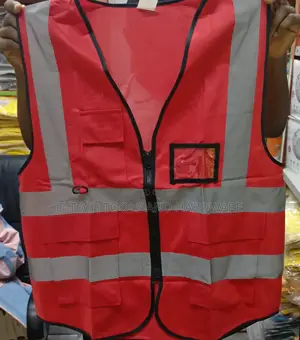 Unisex Adult Reflective Vest With Strips & Multi-pockets