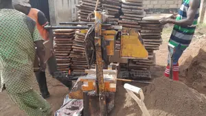 Blocks. 9" Vibrated Concrete Blocks Moulding Within the Site
