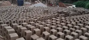 Blocks. 9" Vibrated Concrete Blocks Moulding Within the Site