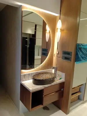 Bathroom LED Vanity Mirror Hand Wash Basin Cabinet