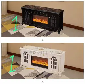 Executive TV Stand With Electric Fire Displays.