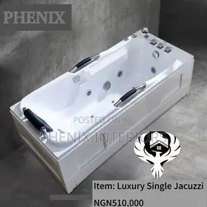 Single Headrest Jacuzzi Bathtub