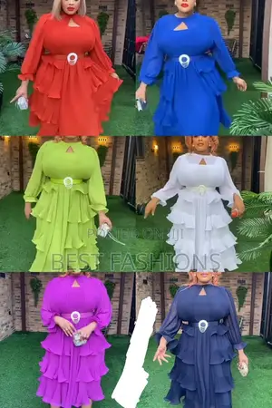 Elegant Ladies Chiffon 3 Steps Midi Dress