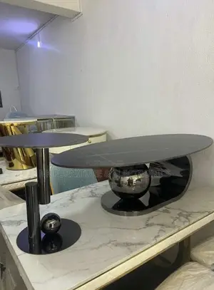 Marble Top Center Table With One Side Table
