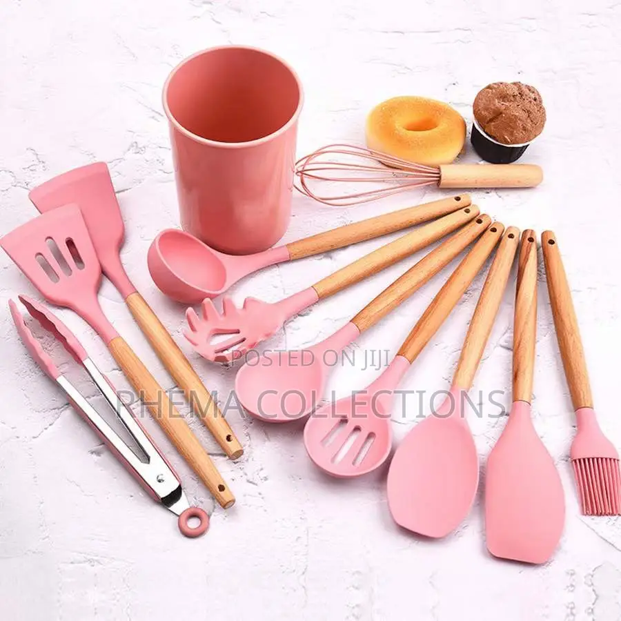 12pc Kitchenware Silicon Cooking Spoon Set
