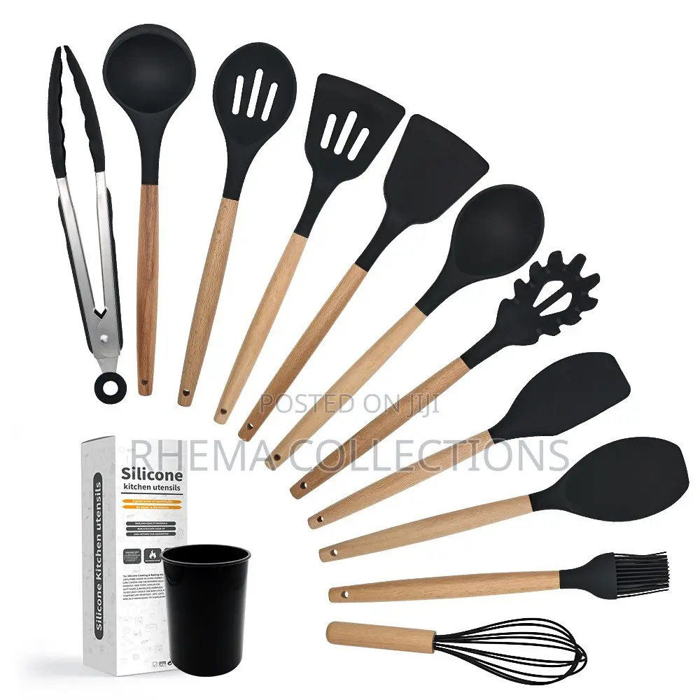12pc Kitchenware Silicon Cooking Spoon Set