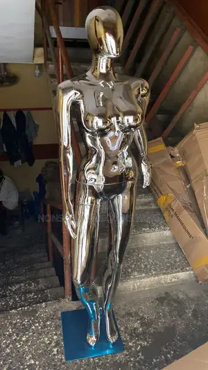 Size 12 Silver Chrome Female Faceless Mannequin