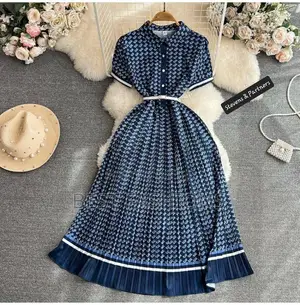 Luxury Pattern Print Midi Formal Dress