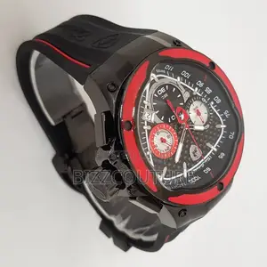 Original Lamborghini Chronograph Black Strap Rubber Watch