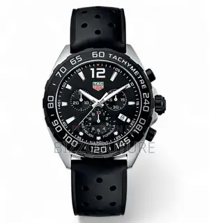 Original Tag Heuer Formula Chronograph Black Leather Watch