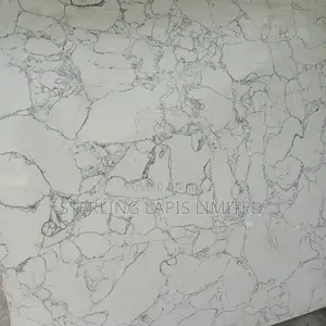 White Patterned Marble Quartz Slab