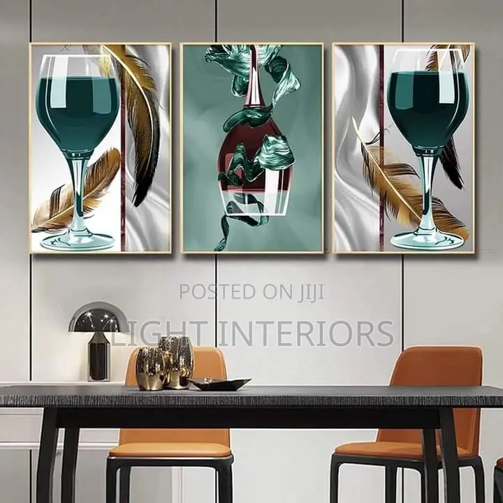 Three in One Wine Glass Art
